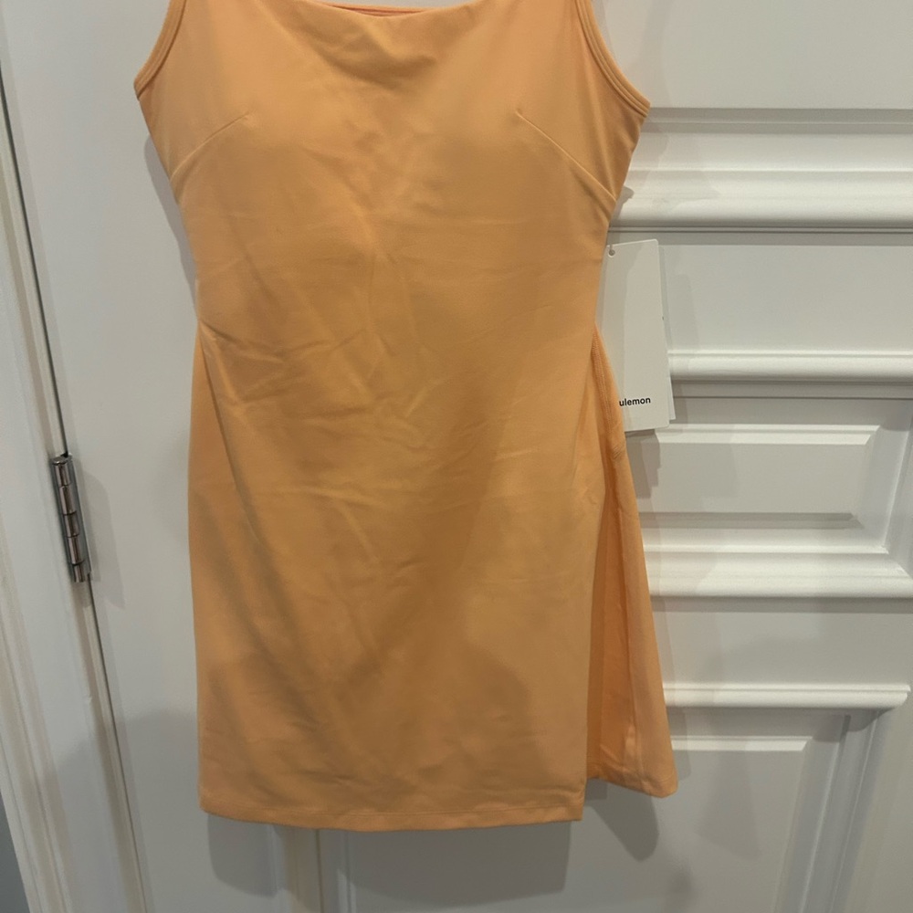 Lululemon Athletica Orange Spaghetti Strap Sheath Dress